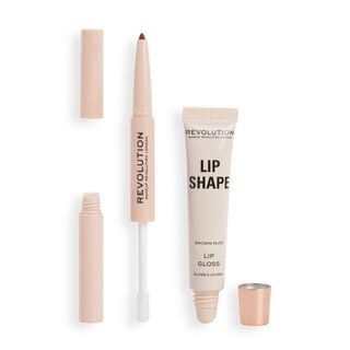 Makeup Revolution Lip Shape Kit Brown Nude